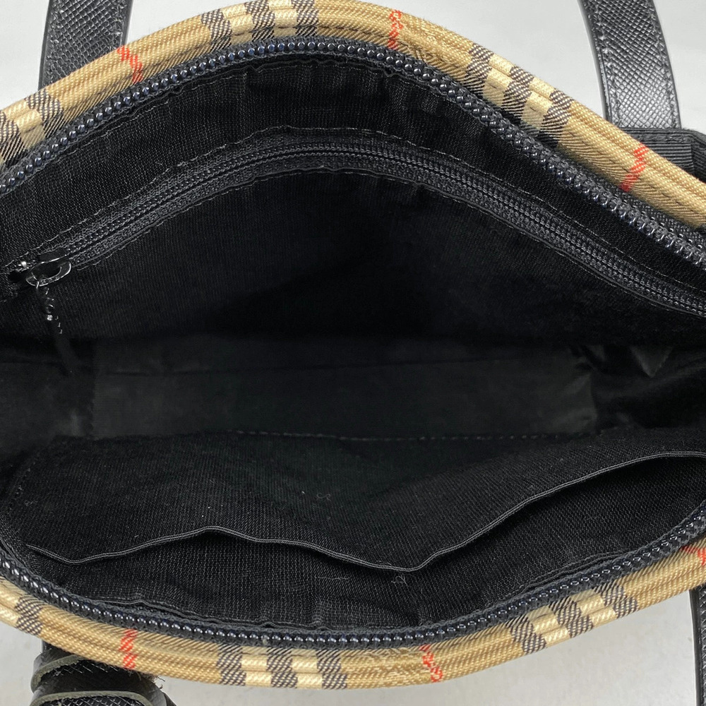 Burberry check handbag tote bag canvas beige black - Picture 6 of 6